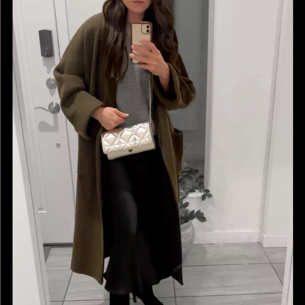 All Saints Mabel Oversized Coat with Double-Breasted Design olive green - Picture 4 of 10
